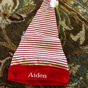 Red and White Striped Santa Hat